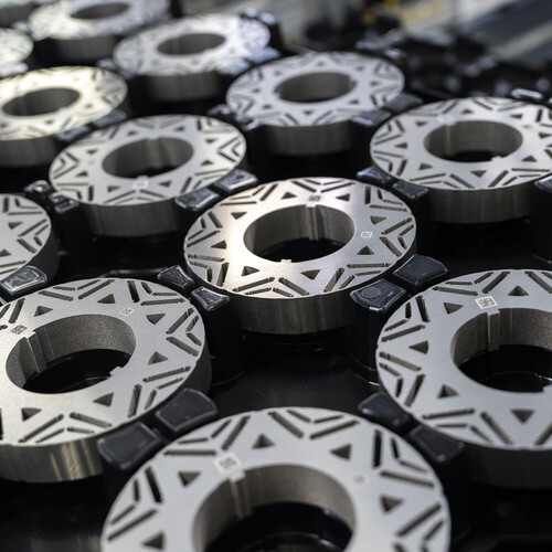 Rows of circular magnets.